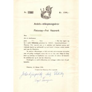 Flatsetøy - Frei Vassverk 1968